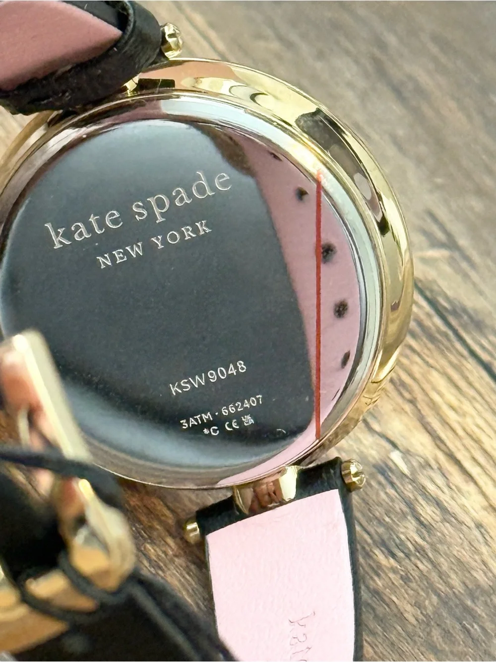 Kate Spade Women's Holland Black Leather Watch 28mm, KSW9048